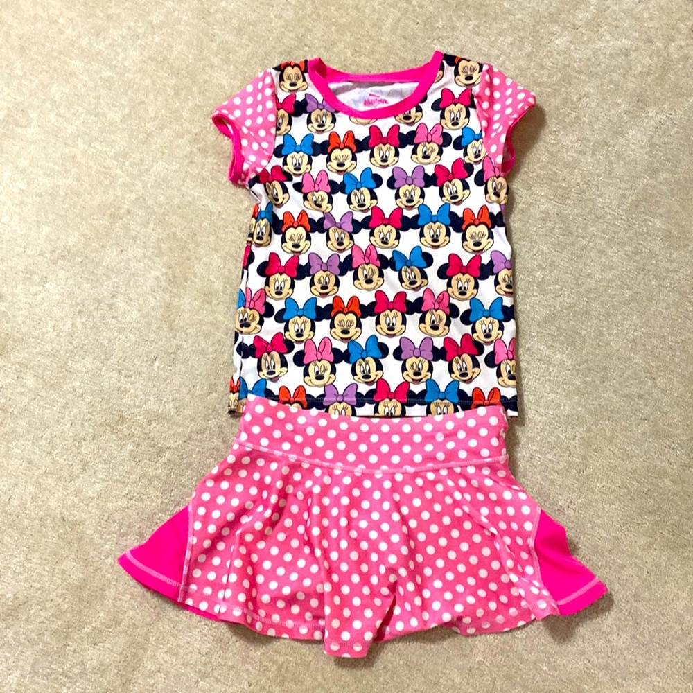 Disney Minnie Mouse two piece swim suit girls 7